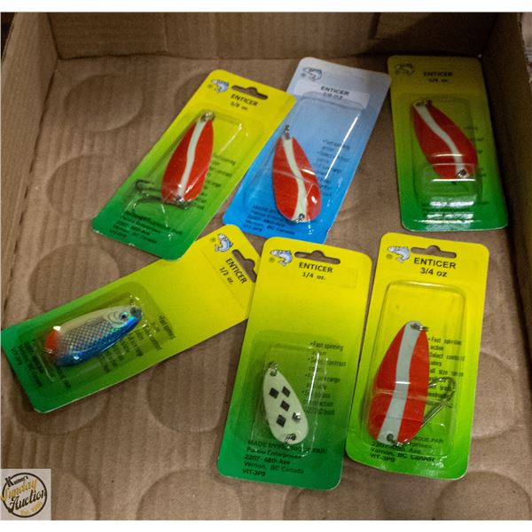 6 X FISHING ENTICERS