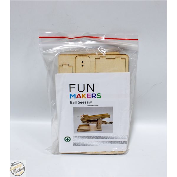 FUNMAKERS BALL SEESAW - INCLUDES BALLS, WOODEN PCS