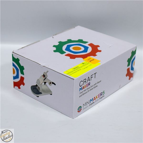 GLUE GUN+STAND W/20 COLOURED GLUE STICKS WITH