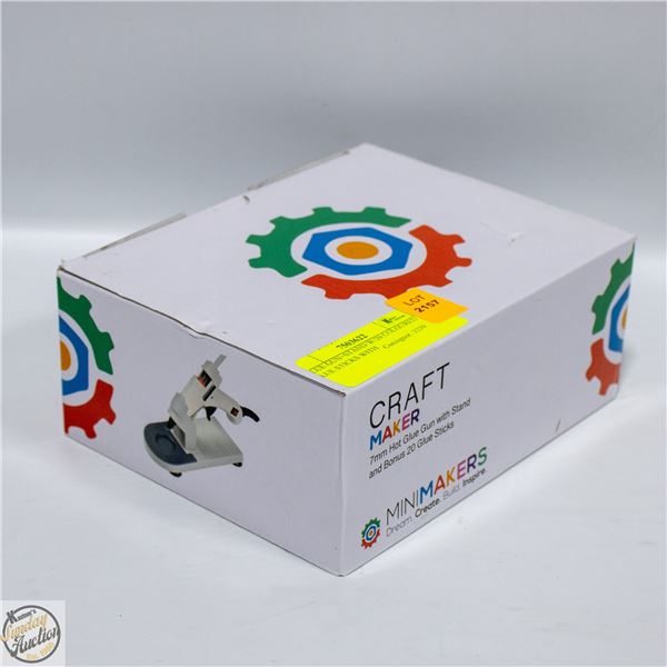 GLUE GUN+STAND W/20 COLOURED GLUE STICKS WITH