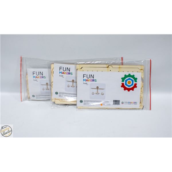 3 X WOODEN SCALE FUNMAKERS CRAFT KITS