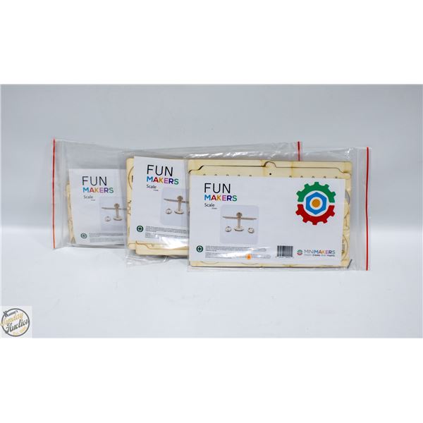 3 X WOODEN SCALE FUNMAKERS CRAFT KITS