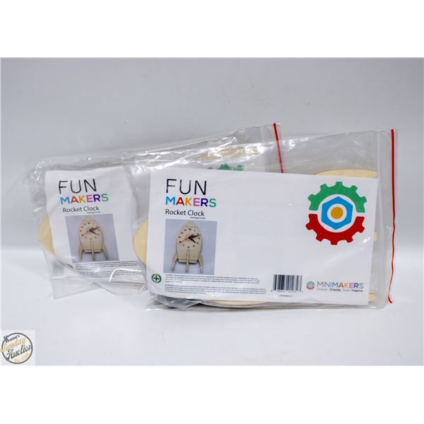 2 X ROCKET CLOCK FUNMAKERS CRAFT KITS