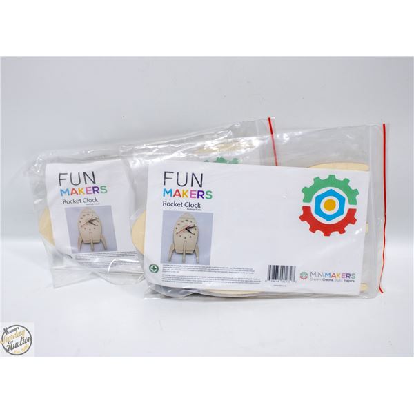 2 X ROCKET CLOCK FUNMAKERS CRAFT KITS