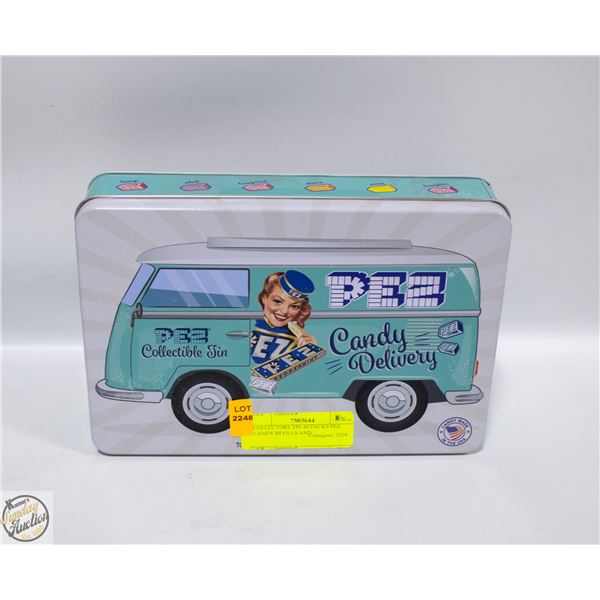 COLLECTORS TIN 40 PACKS PEZ CANDY REFILLS AND