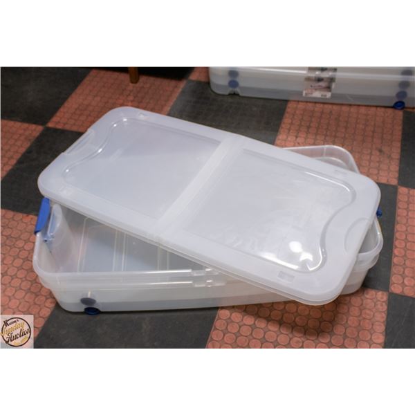 2 X 62 LITRE 39 1/2 X 20 1/4 X 7 H STORAGE BINS ON