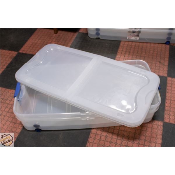 2 X 62 LITRE 39 1/2 X 20 1/4 X 7 H STORAGE BINS ON