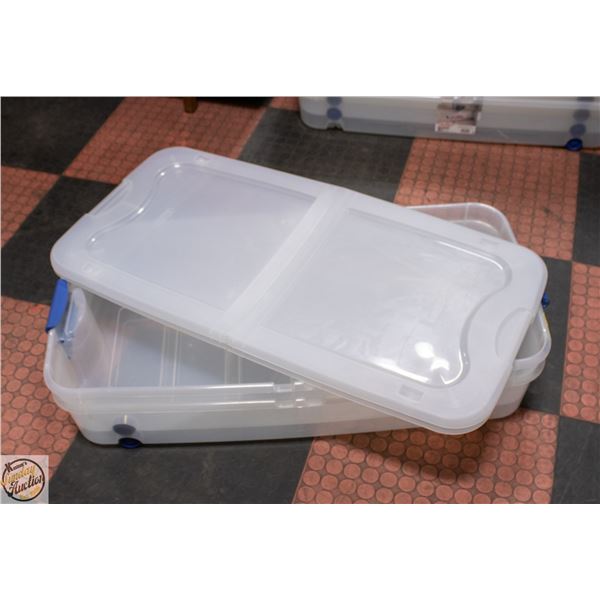 2 X 62 LITRE 39 1/2 X 20 1/4 X 7 H STORAGE BINS ON