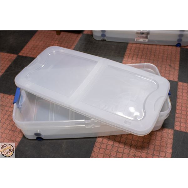 2 X 62 LITRE 39 1/2 X 20 1/4 X 7 H STORAGE BINS ON