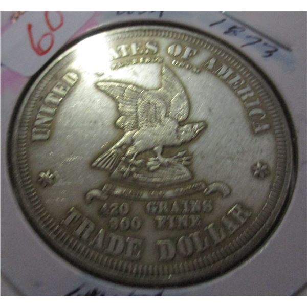 1873 USA SILVER TRADE DOLLAR