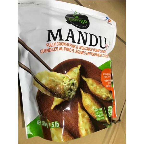 FROZEN:  MANDU FULLY COOKED PORK & VEGETABLE DUMPLINGS (680G) - BAG