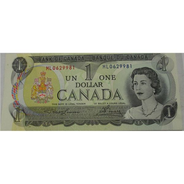 1973 CRISP UNCIRCULATED LAST OF CANADA $1 BILL