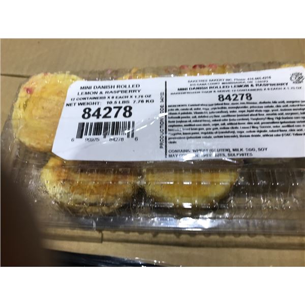 FROZEN:  MINI DANISH ROLLED LEMON & RASPBERRY PUFFS (8) - PACKAGE