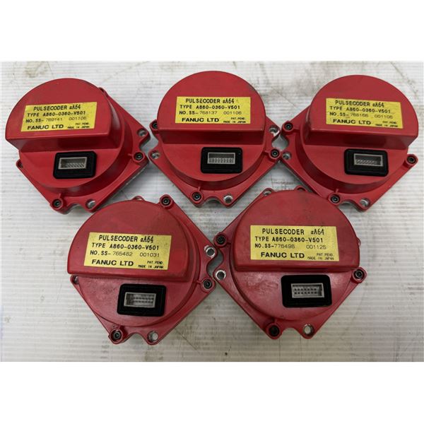 Lot of (5) Fanuc #A860-0360-V501 Encoders