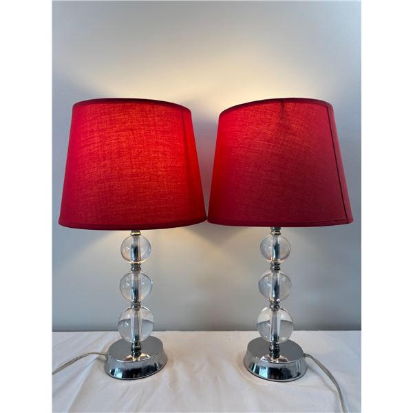 Pair of Red Table Lamps