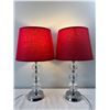 Image 1 : Pair of Red Table Lamps