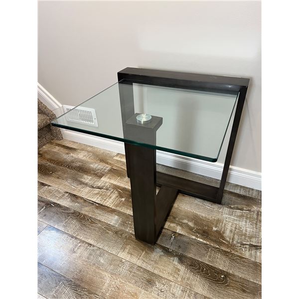 Glass-Top Side Table