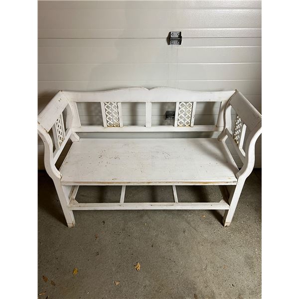 White Patio Bench
