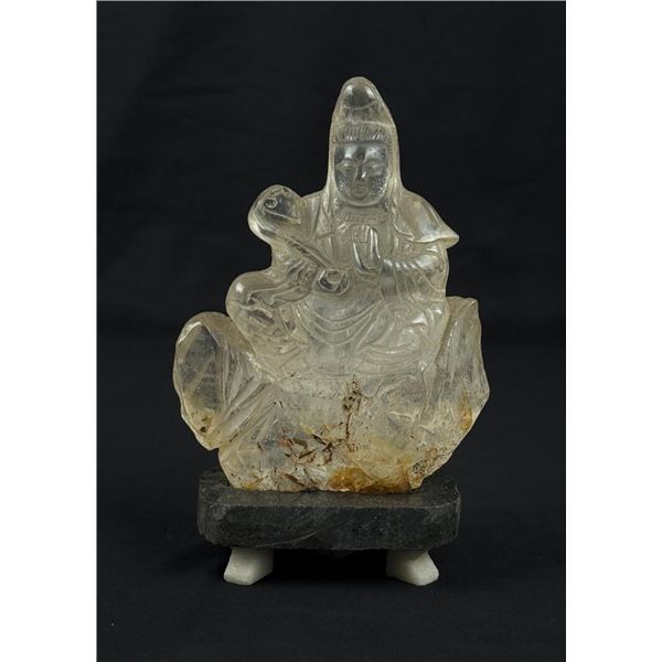 Chinese Carved Quartz Rock Crystal Buddha