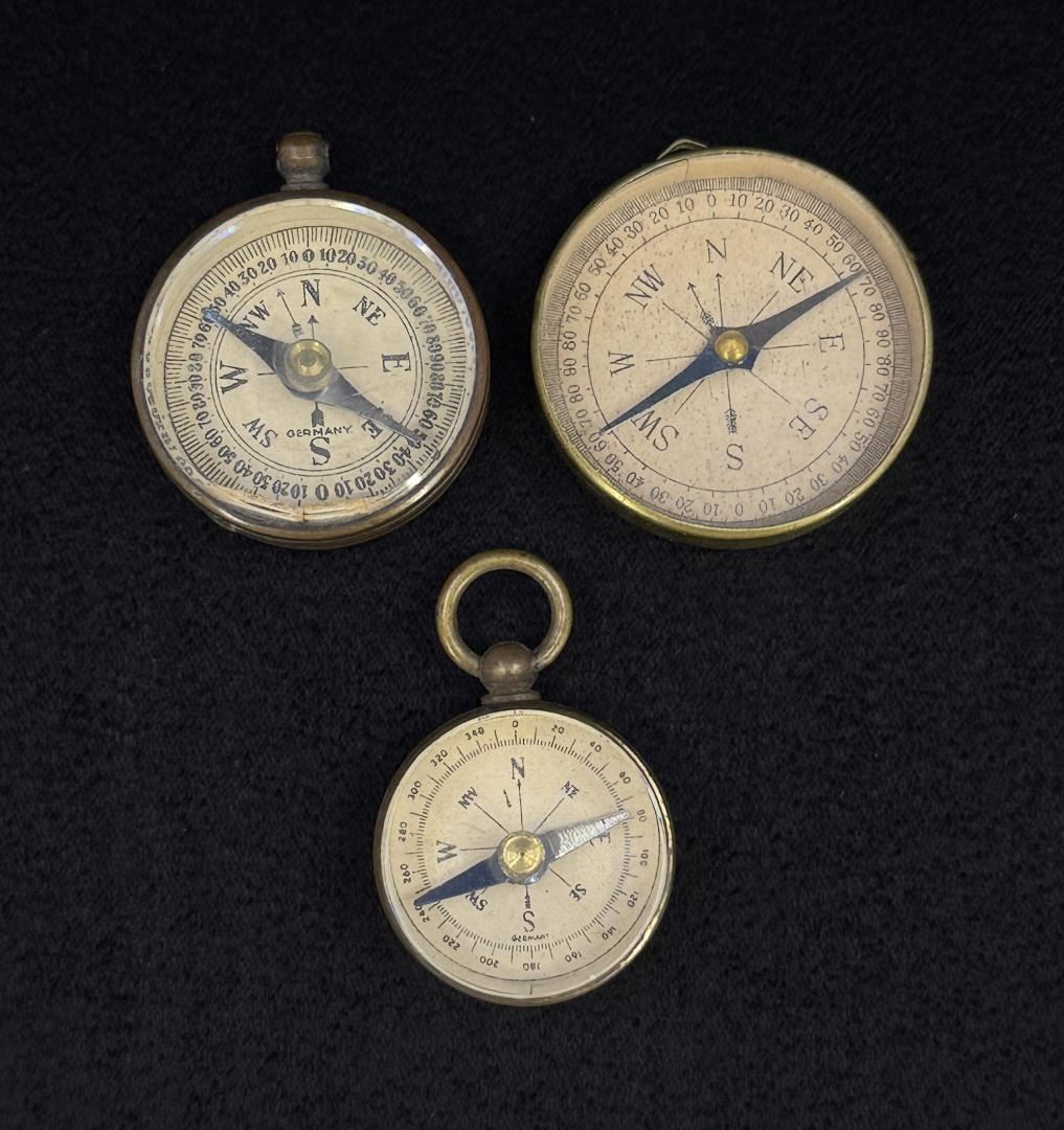 Collection of Brass Pocket Compasses