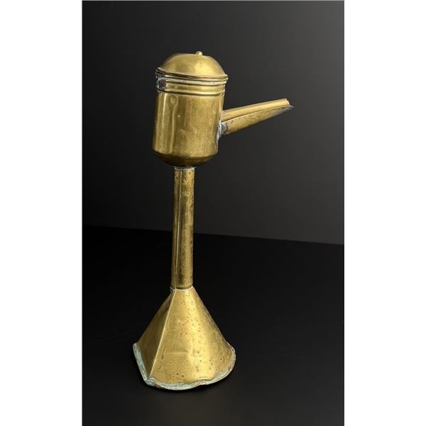 19th Century Flemish Brass Whale Oil Lamp