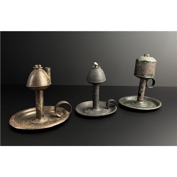 19th Century Tin Whale Oil Lamps