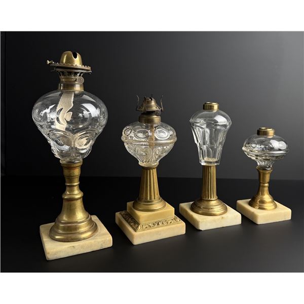 Flint Glass Marble Kerosene Whale Oil Lamps