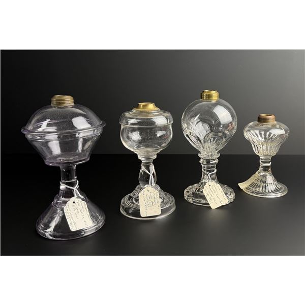 Mid 19th Century Glass Whale Oil Lamps