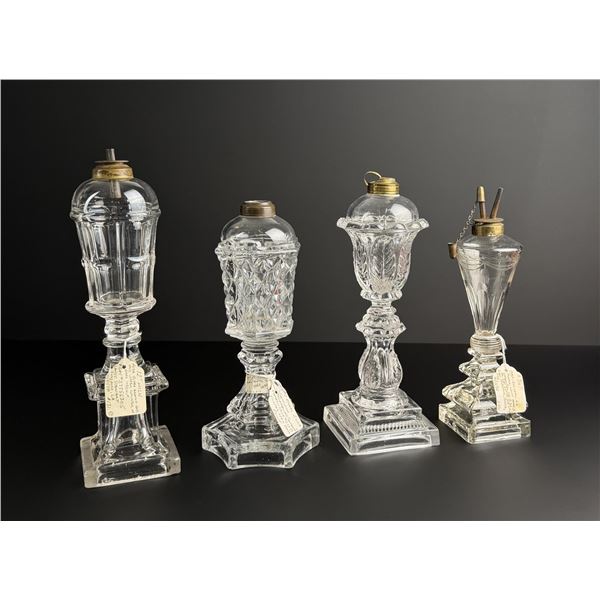 19th Century American Flint Whale Oil Lamps