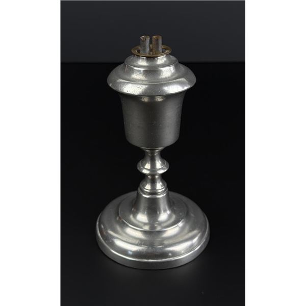 Roswell Gleason Pewter Whale Oil Lamp