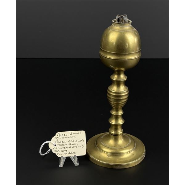 Brass 2 Tube Whale Oil Lamp