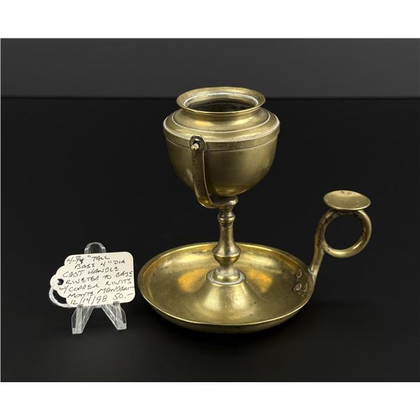19th Century Brass Whale Oil Gimbaled Lamp