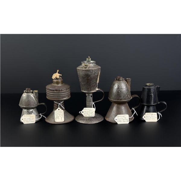 Collection of Whale Oil Finger Lamps