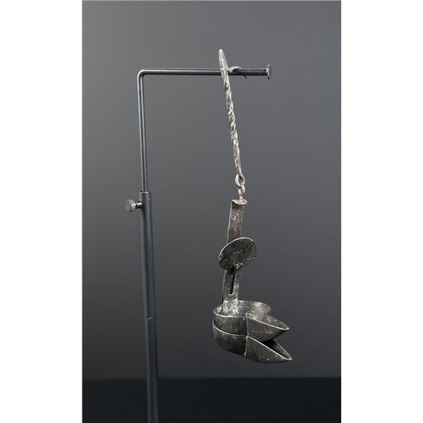 18th Century Double Pan Iron Cruise Lamp