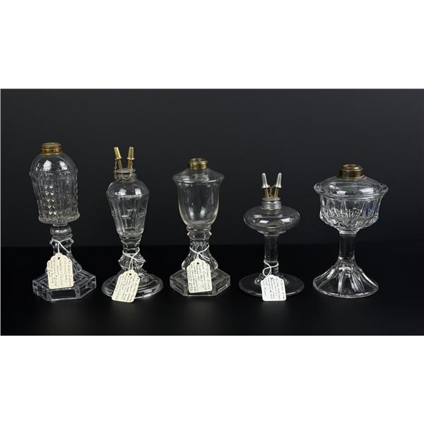 Flint Glass Whale Oil Lamps