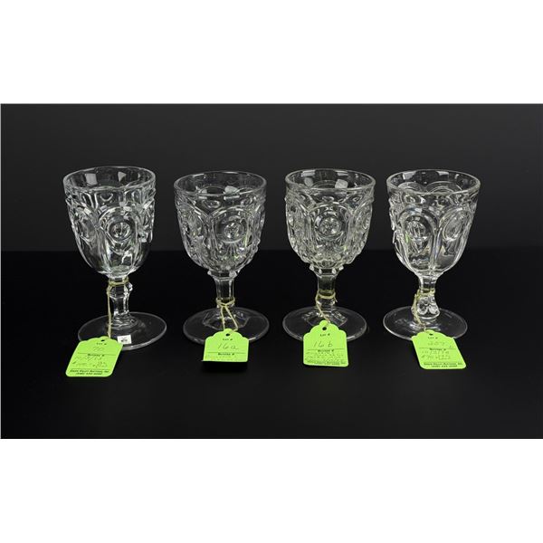 Flint Glass Bullseye and Fleur de Lis Goblets