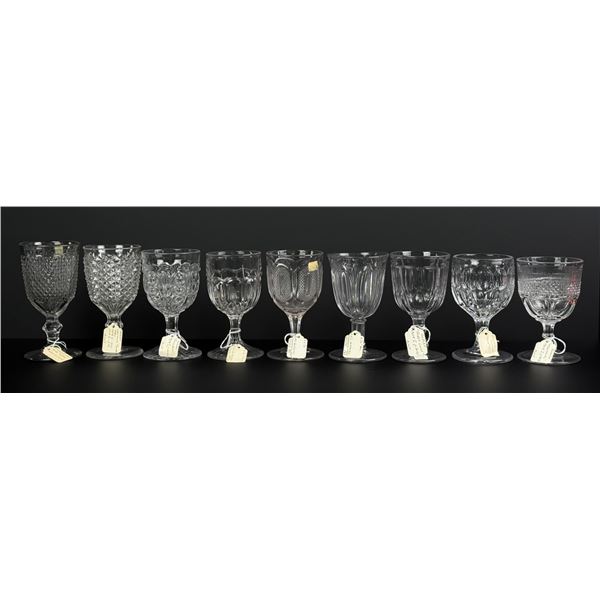 Tulip and Sawtooth Flint Glass Goblets