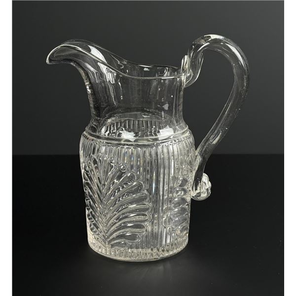 Ribbed Palm Flint Glass Pitcher