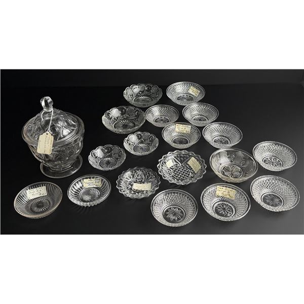 Collection of Flint EAPG Glass Nut Dishes