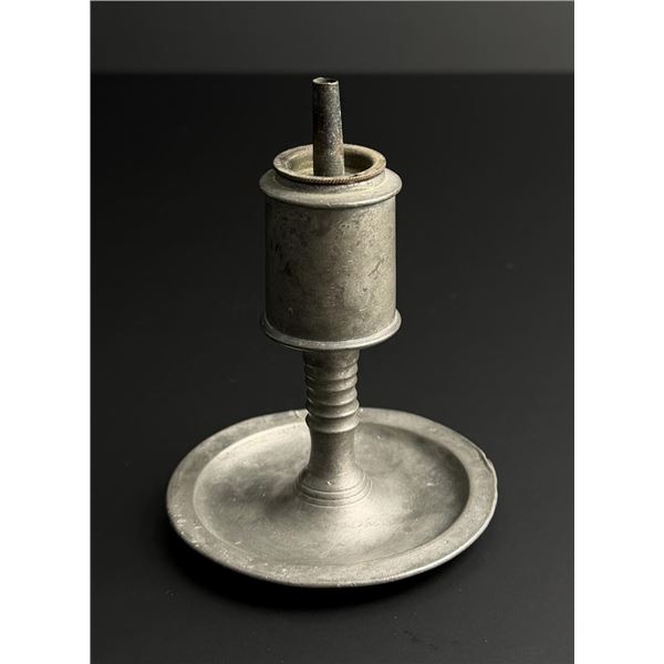 Saucer Base Pewter Whale Oil Lamp