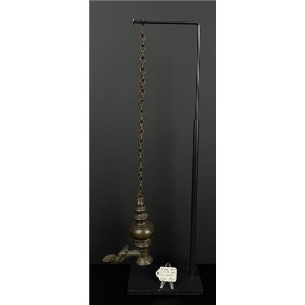 18th Century India Bronze Oil Lamp