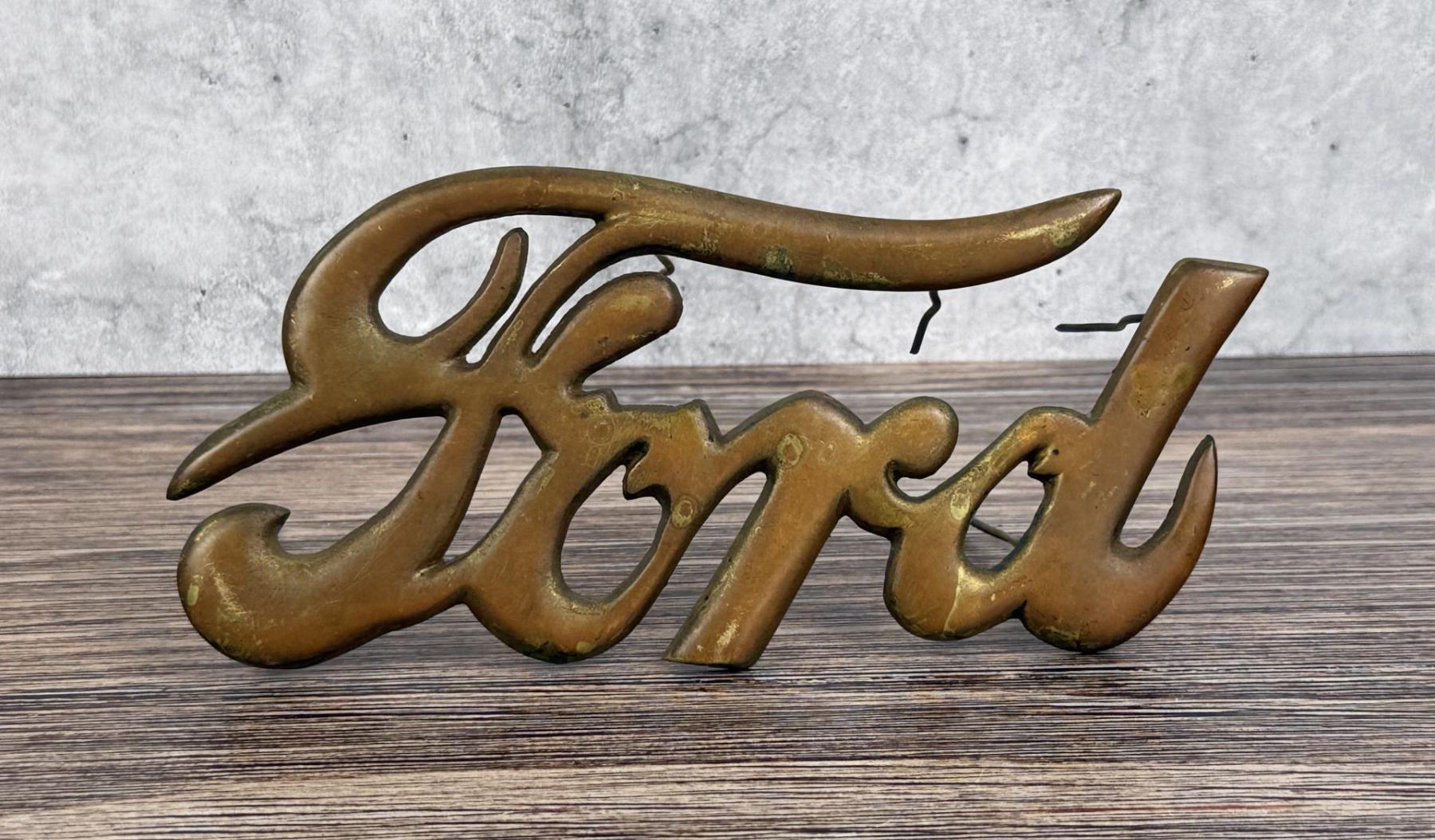 Brass Ford Radiator Script Ford Model T Brass Radiator Emblem Script
