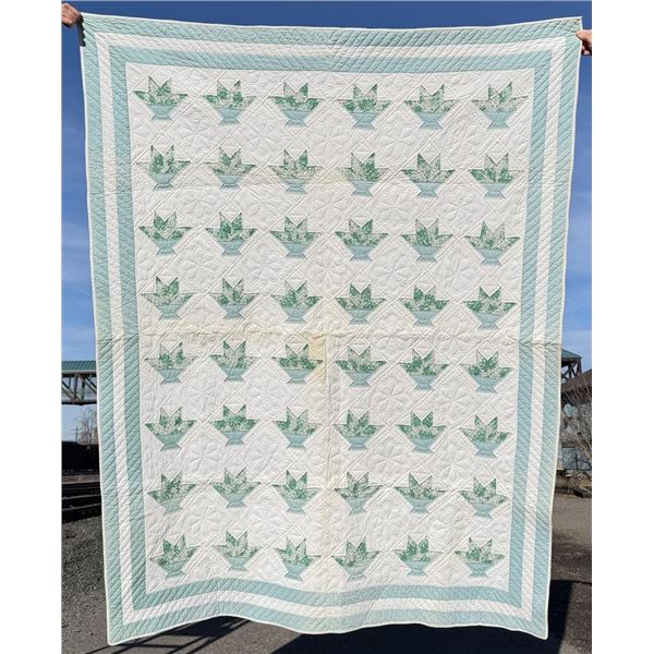 1940s Cactus Flower Basket Quilt