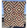Image 1 : 1870s Pennsylvania Log Cabin Barn Raising Quilt