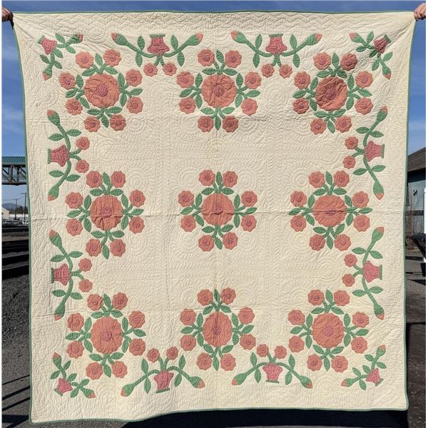 1870s Civil War Era Presidents Wreath Quilt