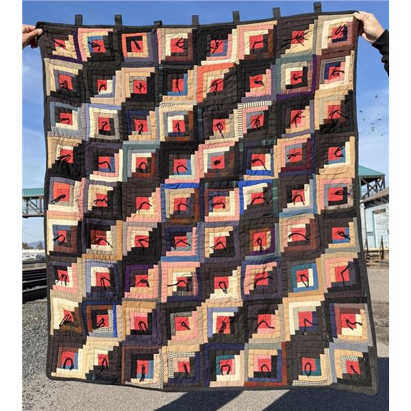 Pennsylvania Log Cabin Straight Furrow Quilt