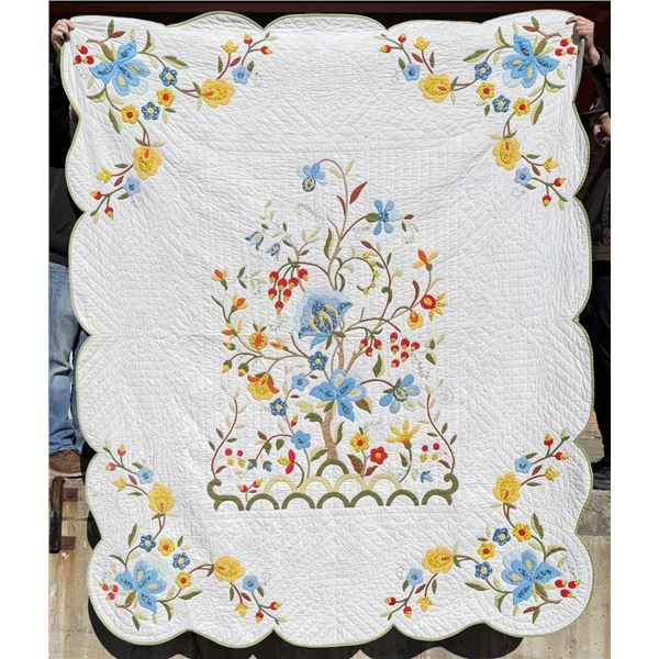 1970s Tree of Life Applique Quilt