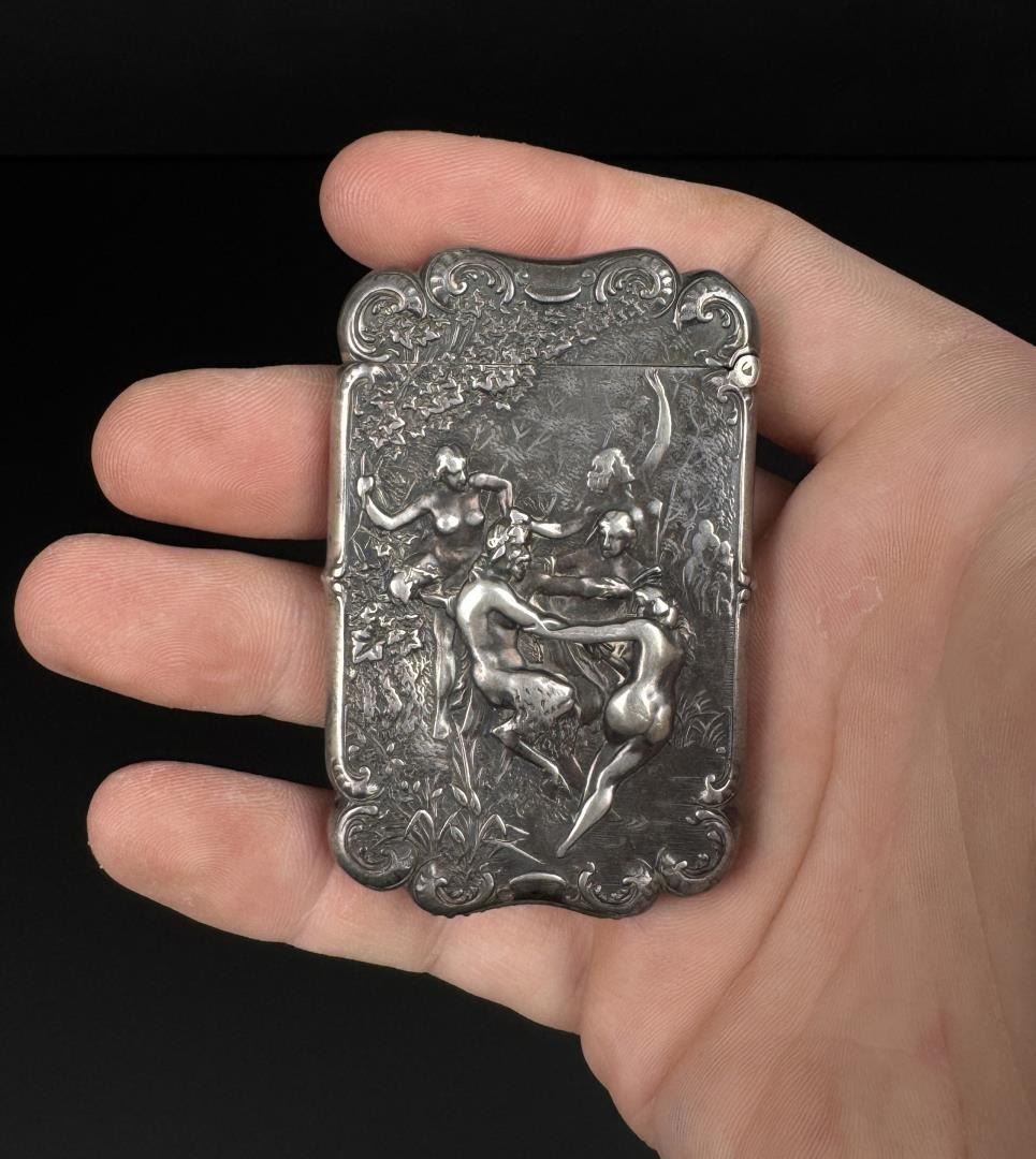 Kerr Nude Sterling Silver Match Safe Vesta Case