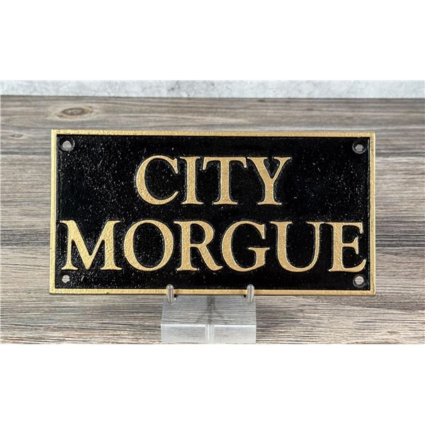 City Morgue Cast Iron Sign Plaque