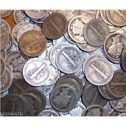 Lot of 100 Mercury Dimes